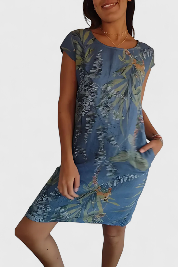 Tereza | Vestido Cómodo de Cuello Redondo