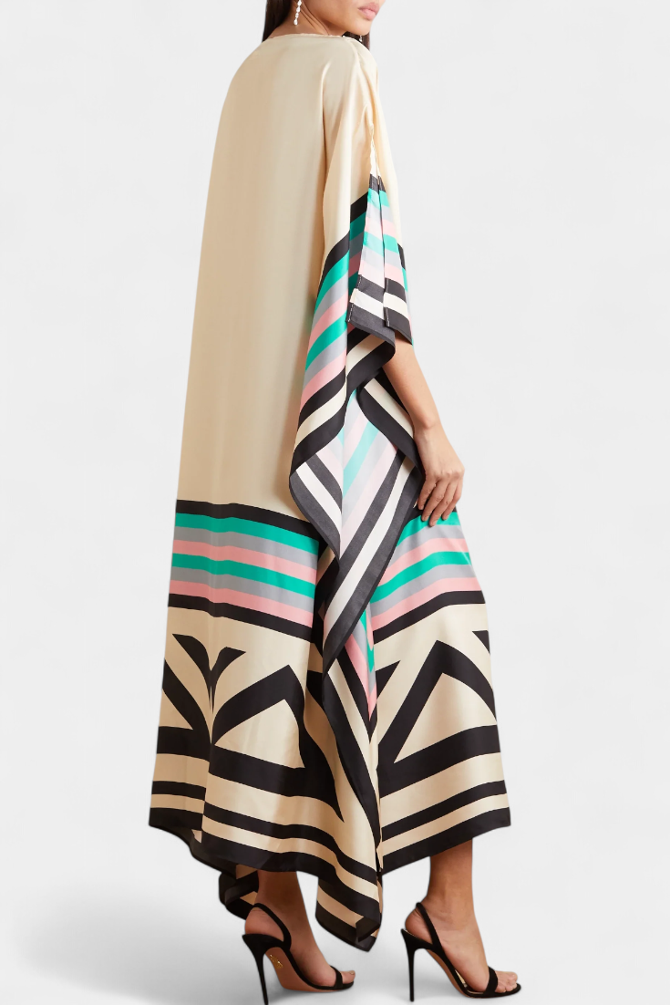 Elenora | Caftán Geométrico de Corte Amplio
