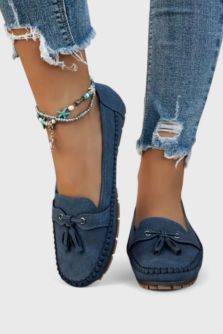 Peony | Mocasines de Suede Clásicos con Borlas