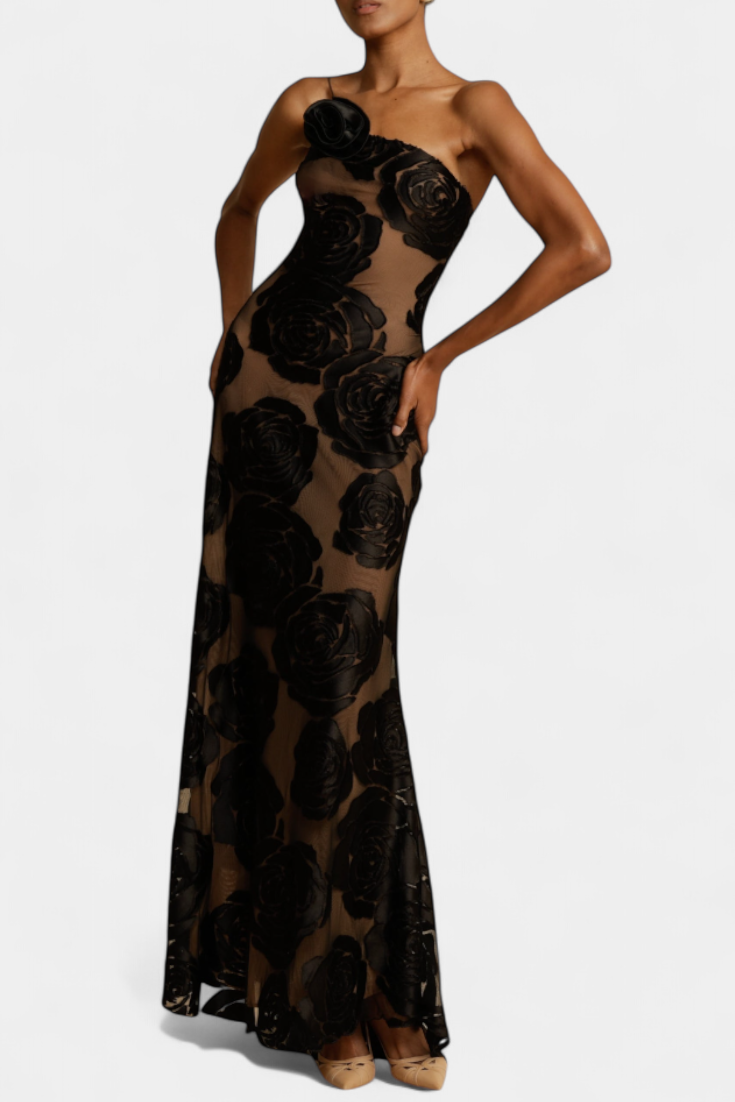 Vlada | Vestido Floral de Terciopelo