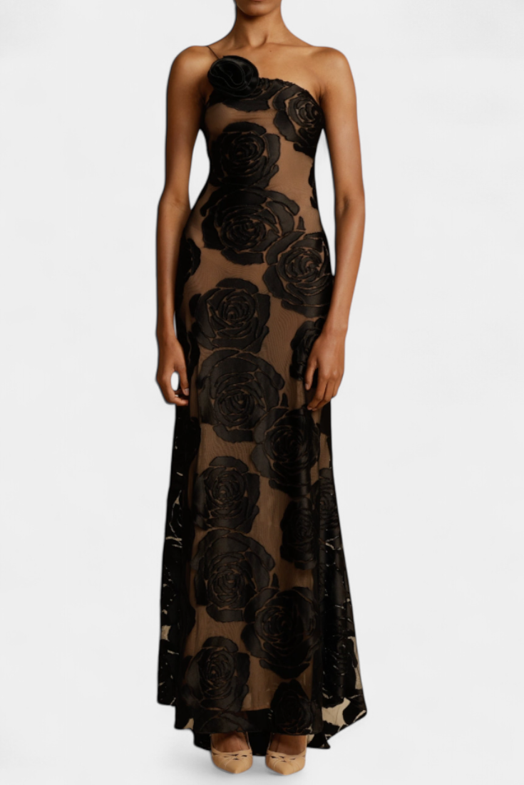 Vlada | Vestido Floral de Terciopelo