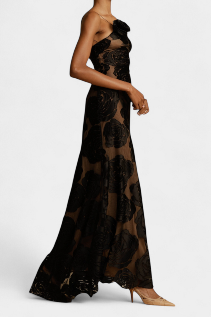 Vlada | Vestido Floral de Terciopelo