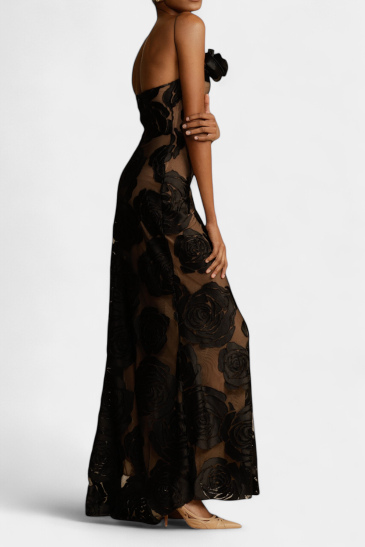 Vlada | Vestido Floral de Terciopelo