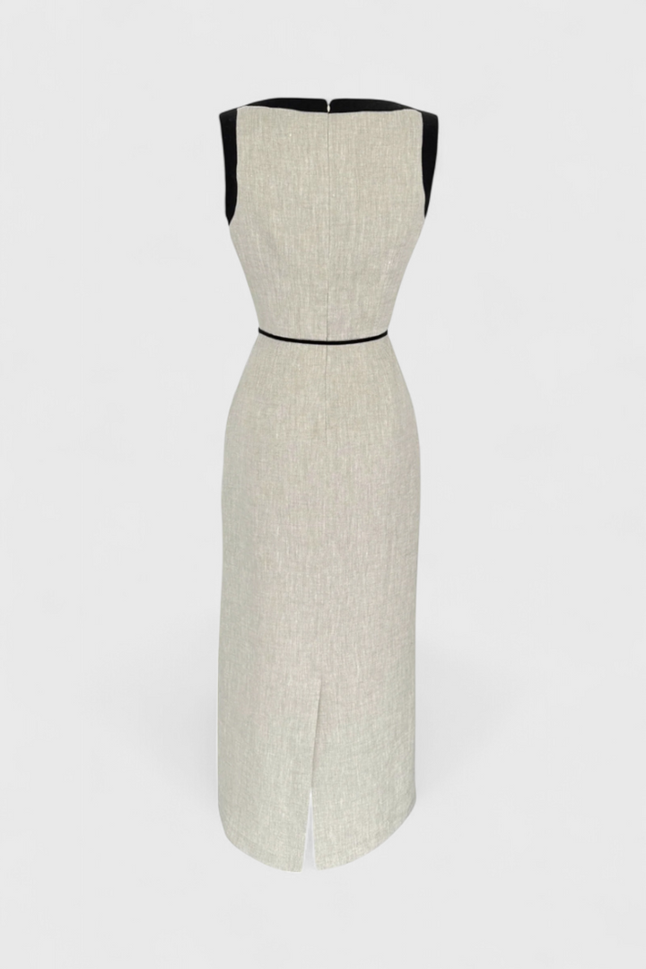 Samanta | Vestido Sin Mangas con Contraste de Color