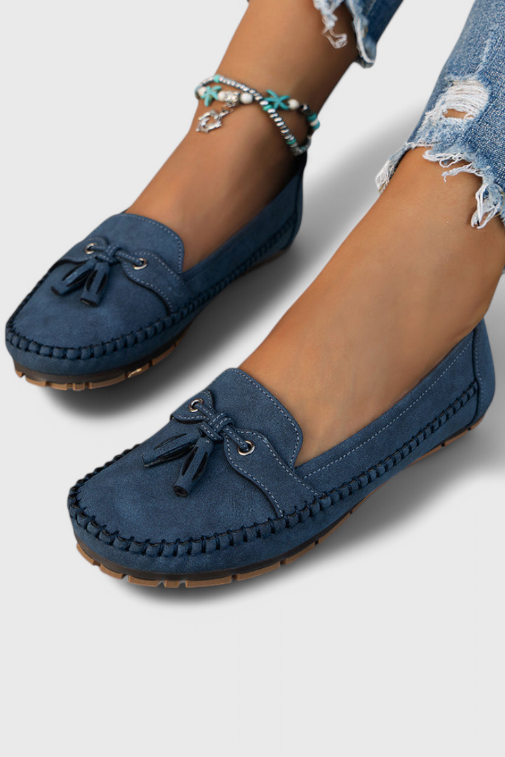 Peony | Mocasines de Suede Clásicos con Borlas