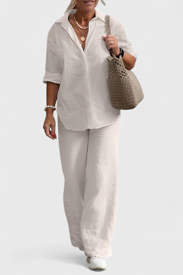 Skye | Conjunto de Dos Piezas en Algodón y Lino