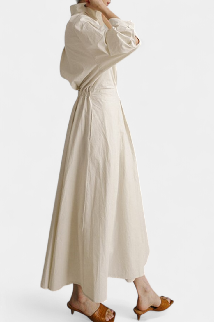 Miriam | Vestido Maxi de Manga Larga Retro