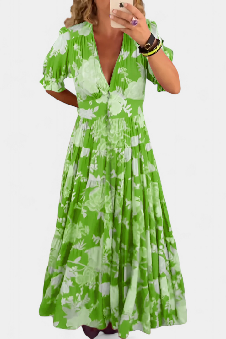 Lina | Vestido Floral con Escote en V