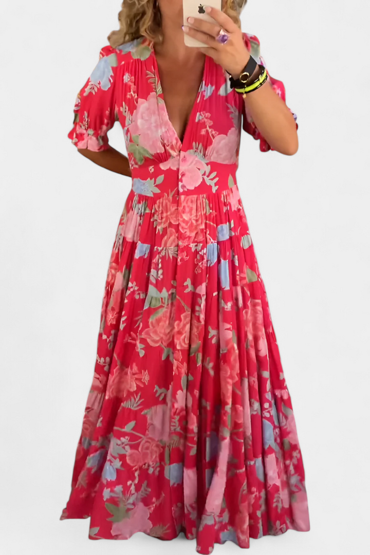 Lina | Vestido Floral con Escote en V