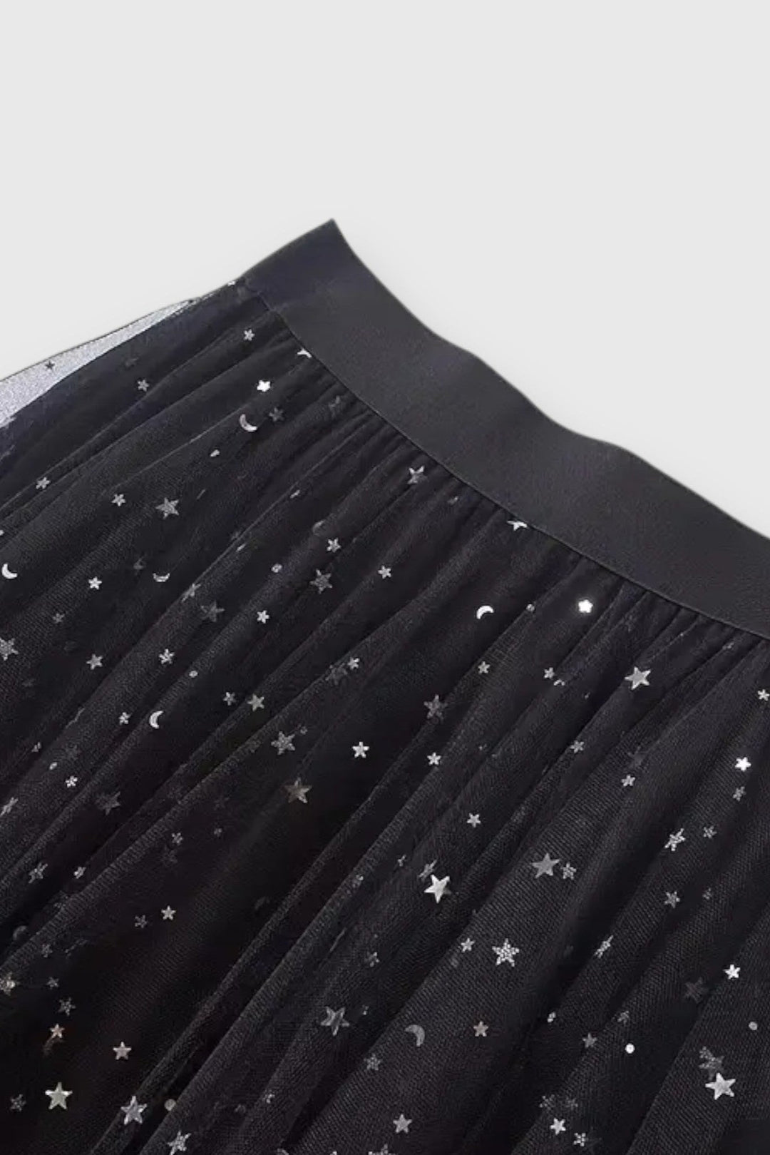 Colette | Falda de Lentejuelas con Dobladillo Fruncido y Cintura Alta