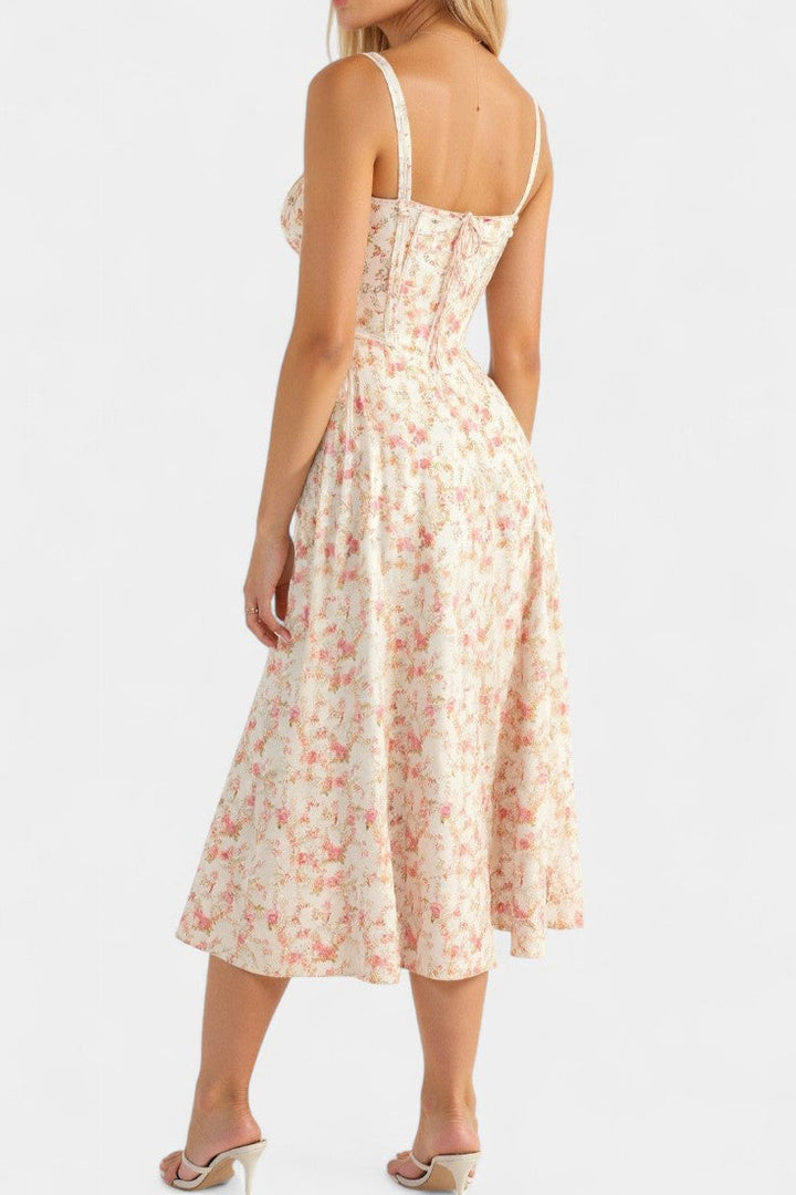 Flora | Vestido Midi A-Line con Corsé