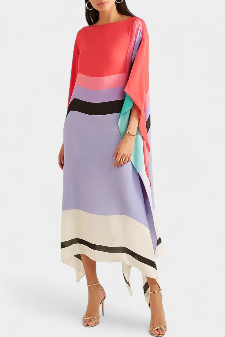 Elenora | Caftán Geométrico de Corte Amplio