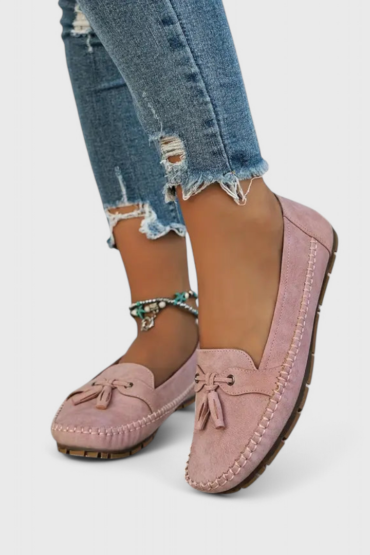 Peony | Mocasines de Suede Clásicos con Borlas