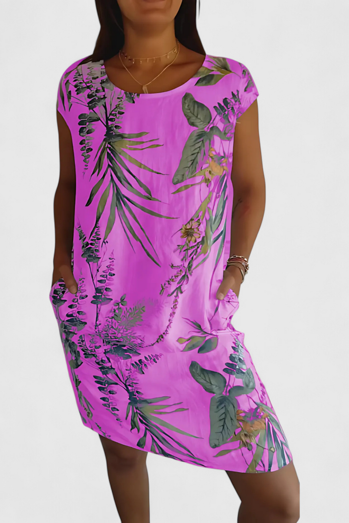 Tereza | Vestido Cómodo de Cuello Redondo