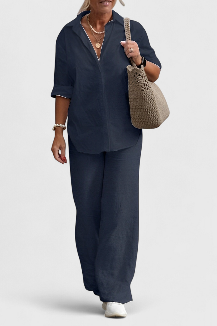 Skye | Conjunto de Dos Piezas en Algodón y Lino