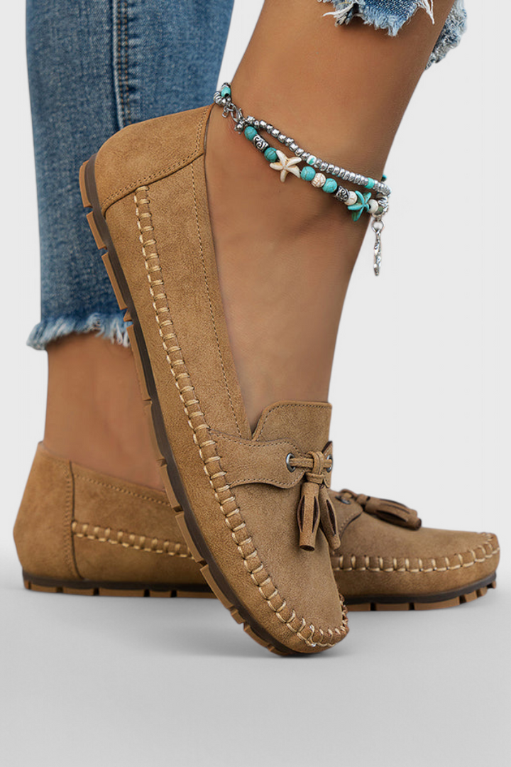 Peony | Mocasines de Suede Clásicos con Borlas