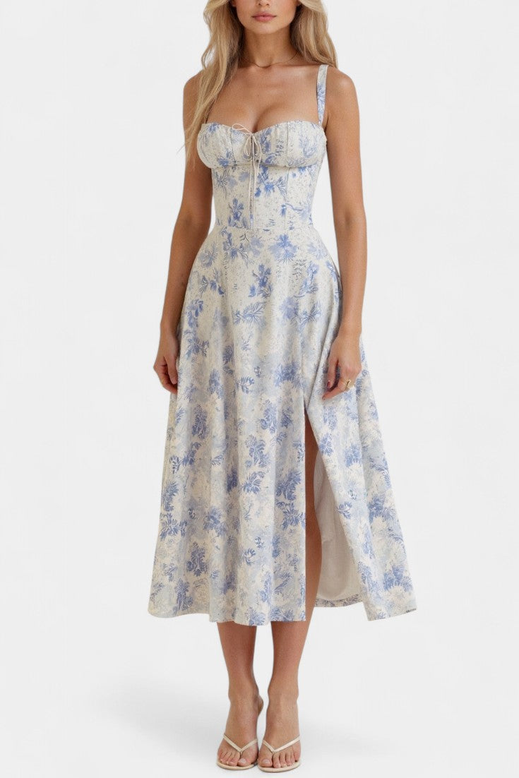 Flora | Vestido Midi A-Line con Corsé