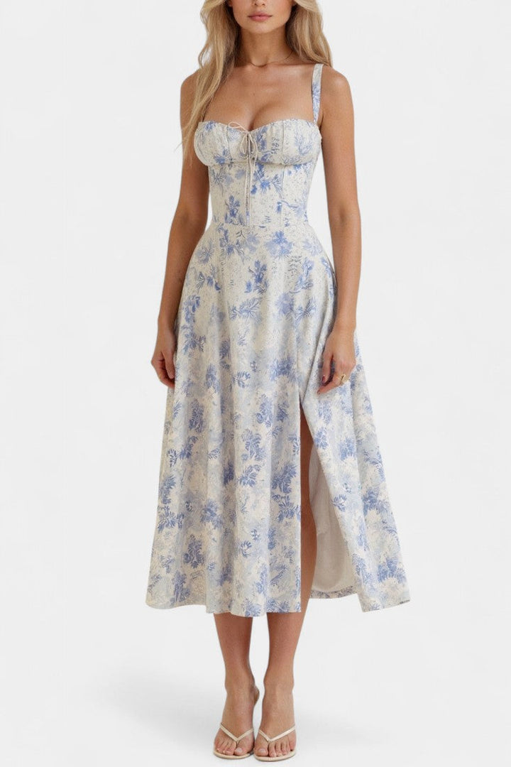 Flora | Vestido Midi A-Line con Corsé