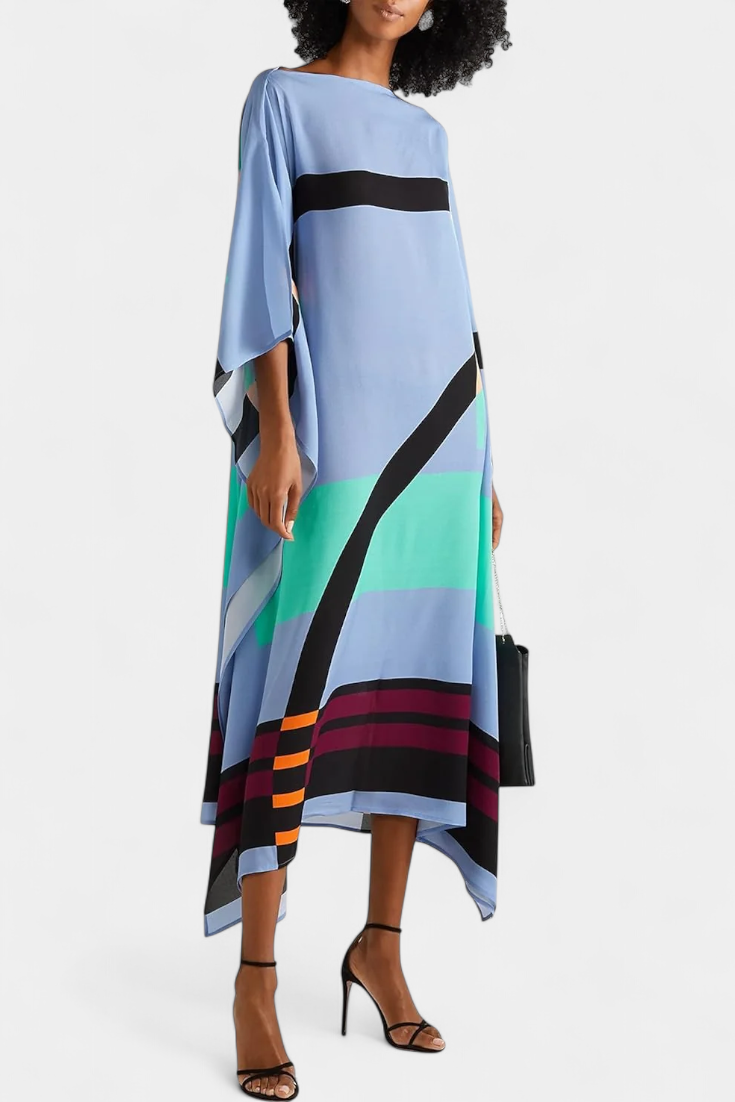 Elenora | Caftán Geométrico de Corte Amplio