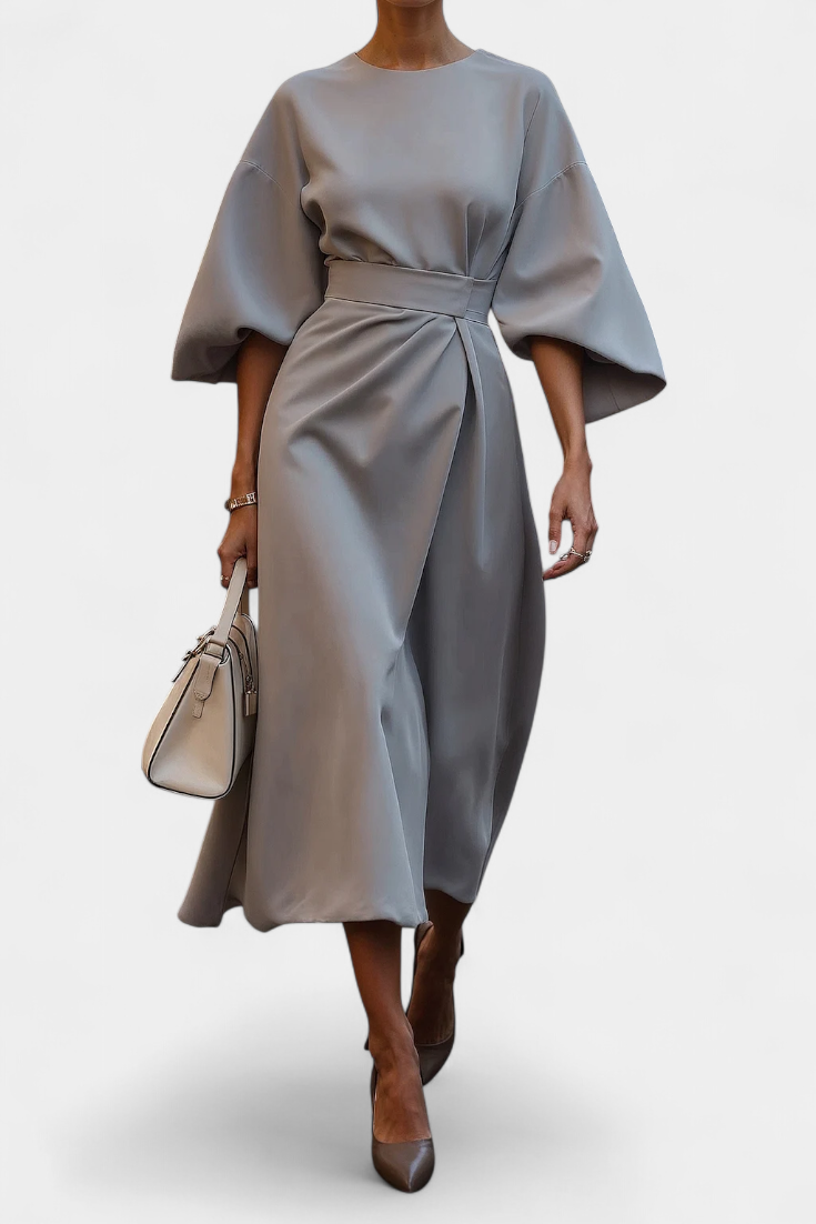 Micaela | Vestido Midi de Manga Lantern