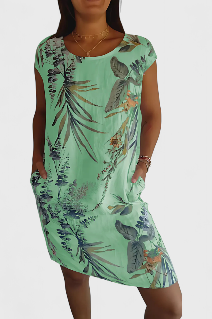 Tereza | Vestido Cómodo de Cuello Redondo