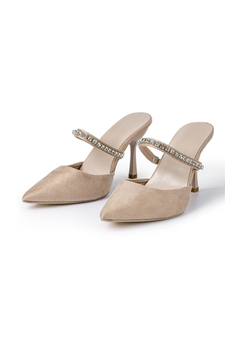 Liz | Sandalias de tacón alto con punta afilada adornadas con strass