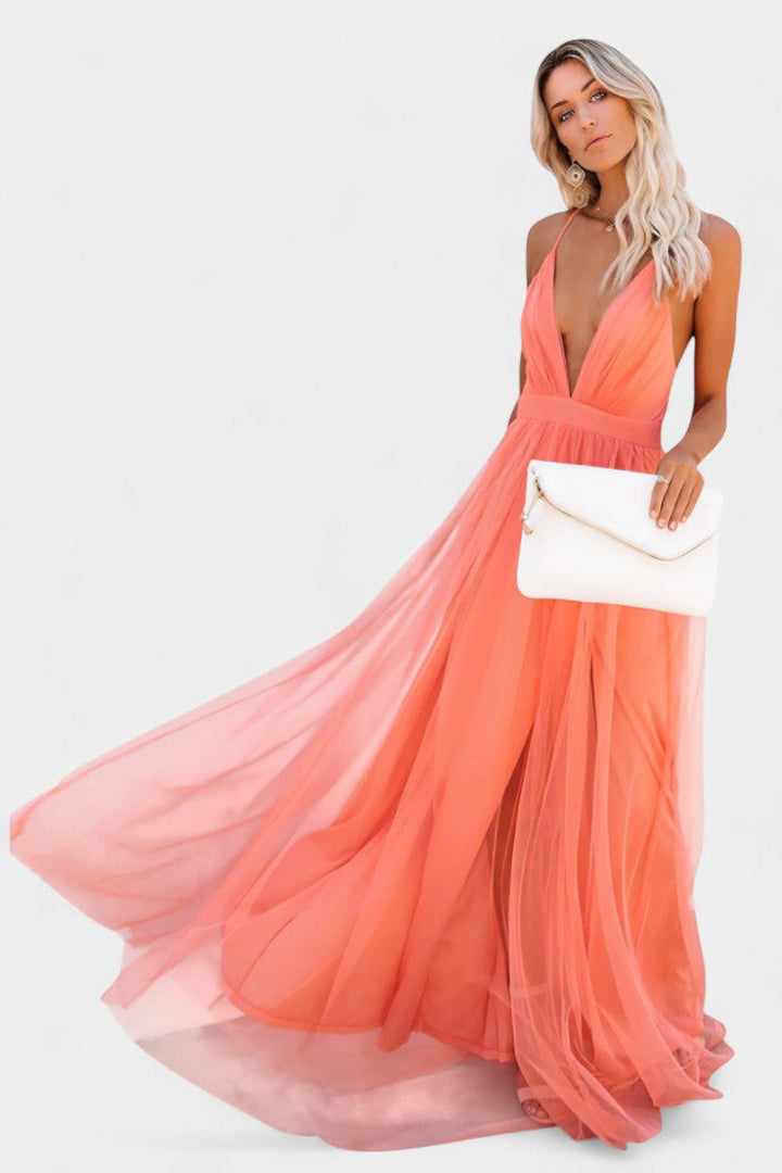 Gergana | Vestido Maxi de Tul Sin Mangas