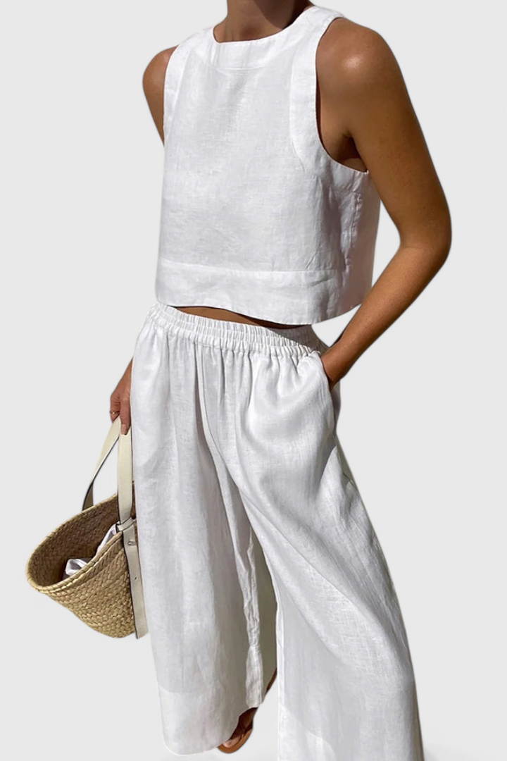 Avelina | Conjunto Minimalista en Algodón y Lino Ligero