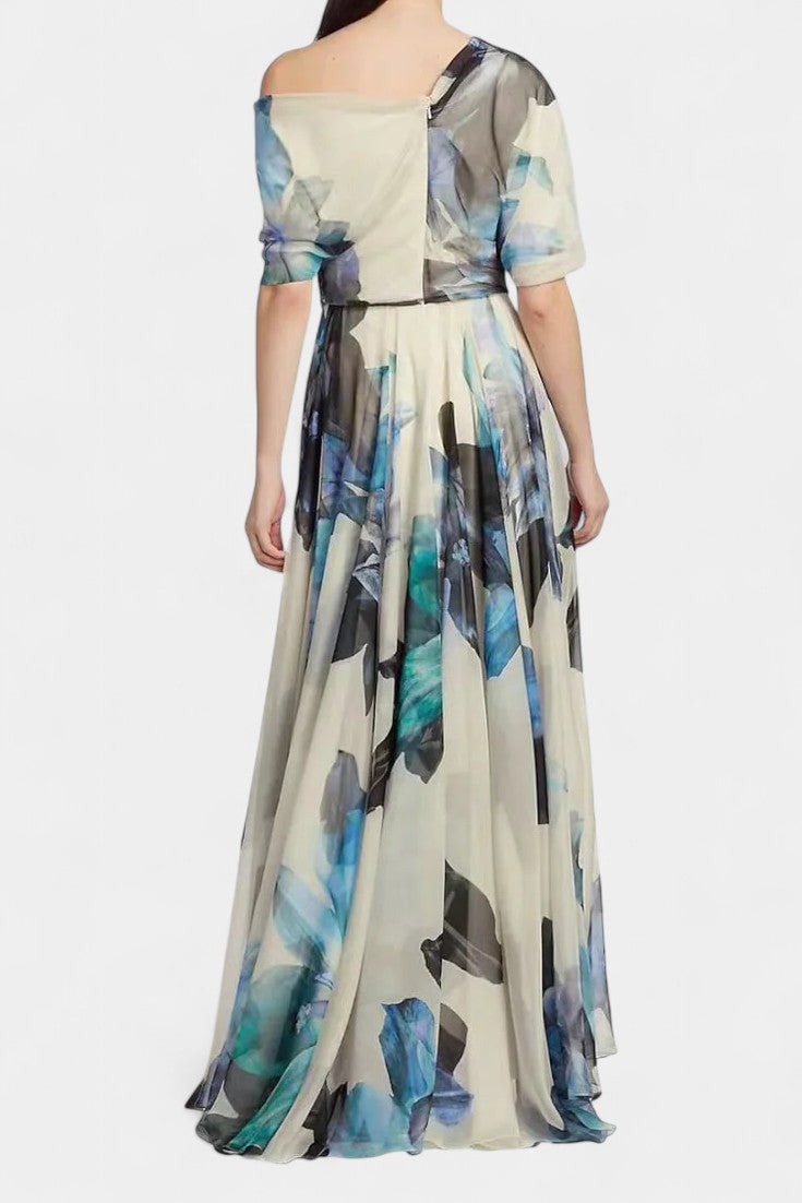 Sanaa | Vestido Floral Abstracto de Un Hombro