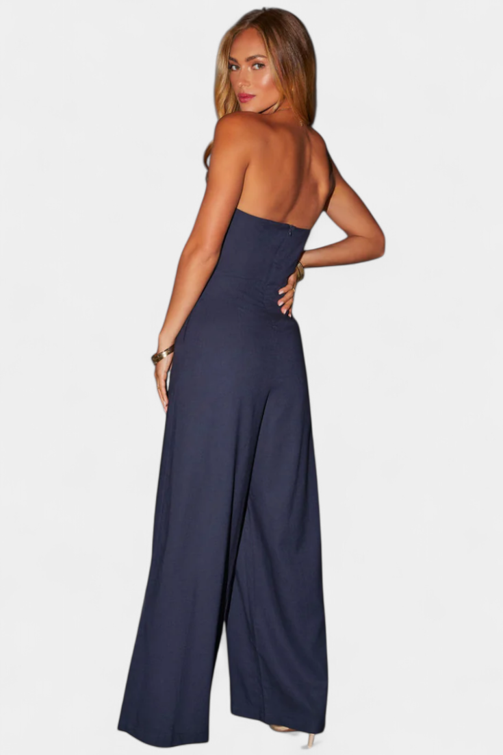 Noelia | Mono elegante sin mangas con escote estructurado