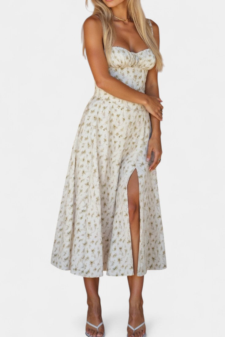 Flora | Vestido Midi A-Line con Corsé