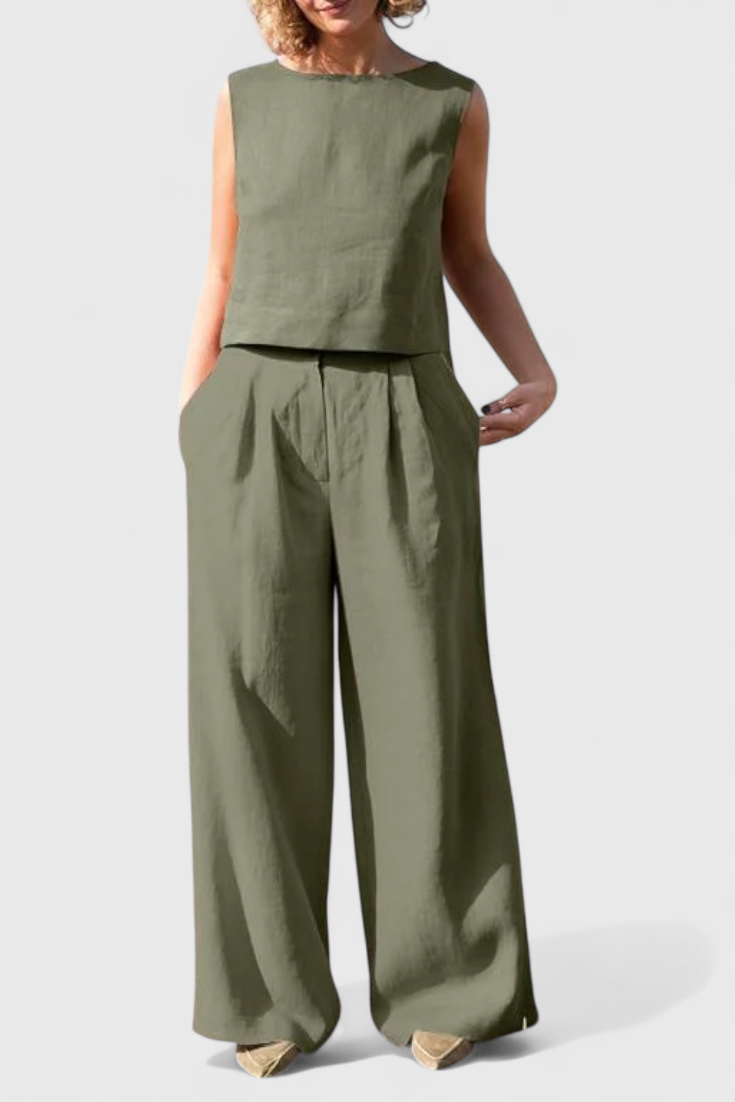 Yvanne | Conjunto Vintage Sin Mangas de Verano