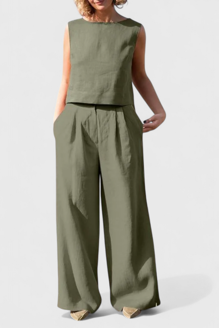 Yvanne | Conjunto Vintage Sin Mangas de Verano