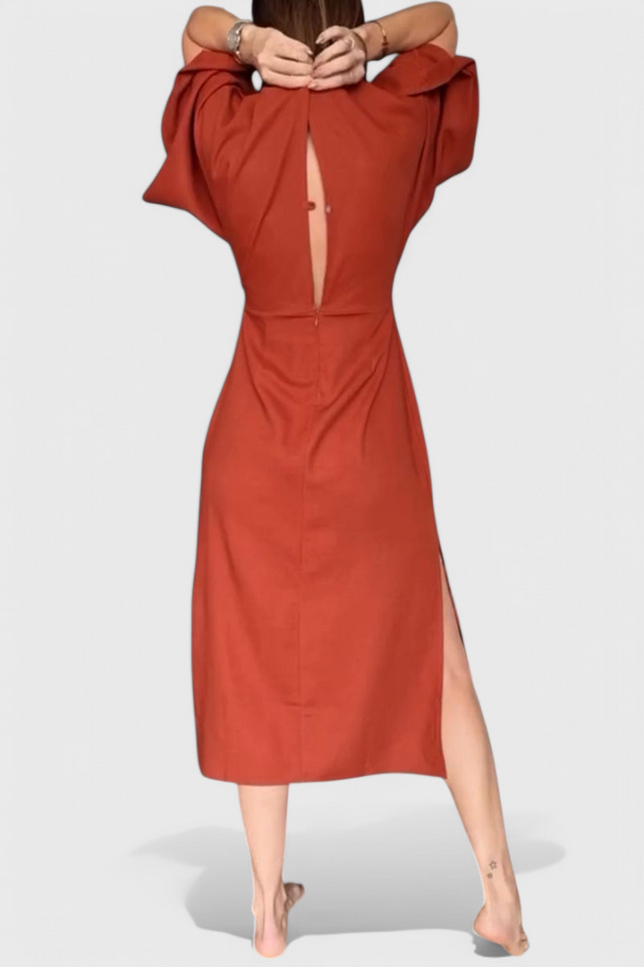 Elsa | Vestido Relaxed con Escote en V y Cordones