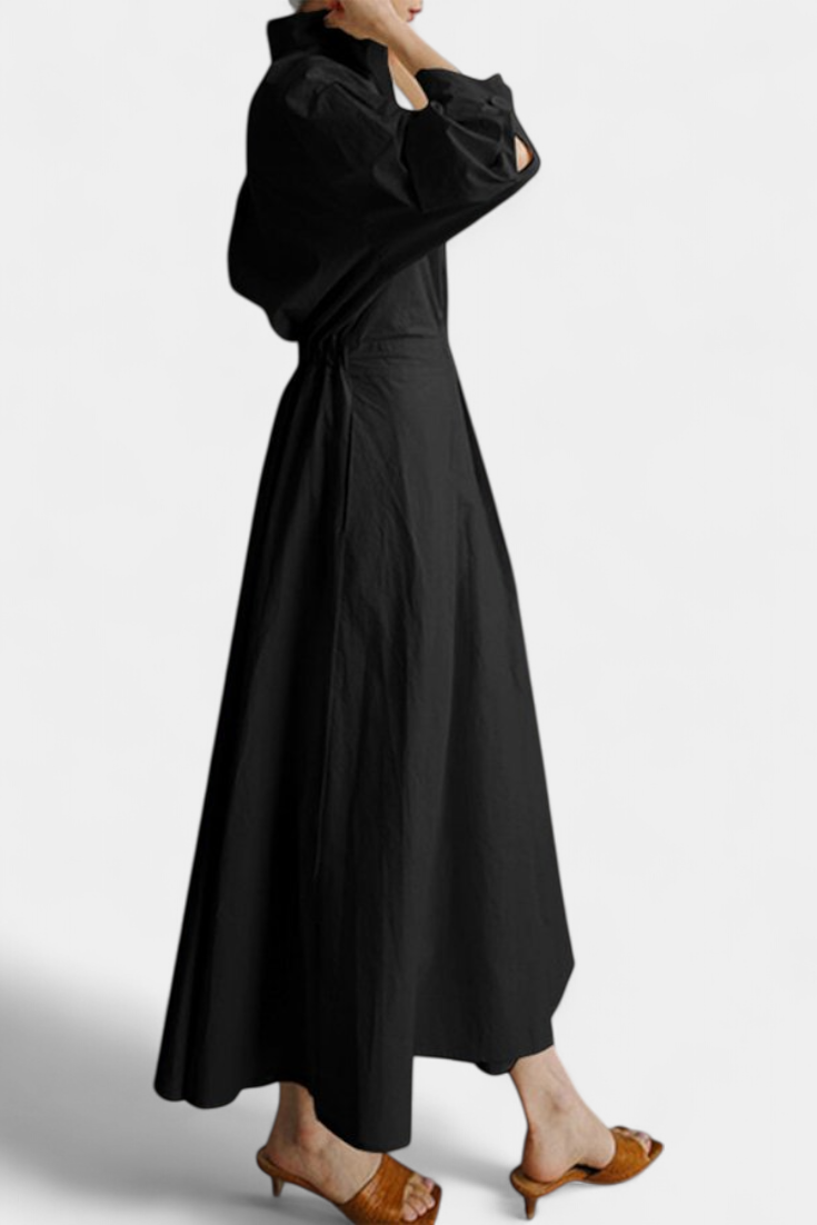 Miriam | Vestido Maxi de Manga Larga Retro