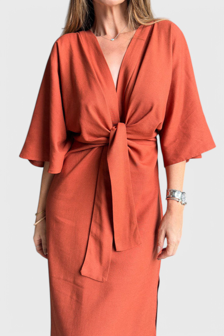 Elsa | Vestido Relaxed con Escote en V y Cordones