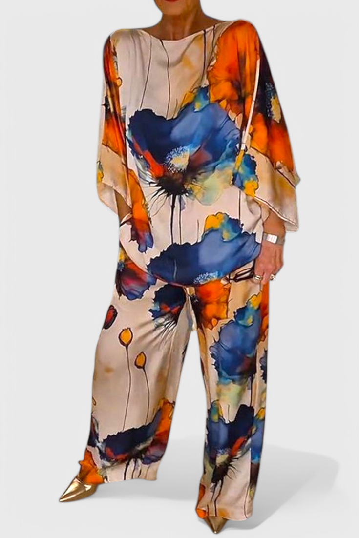 Karoline | Conjunto Floral de Dos Piezas con Ajuste Relajado