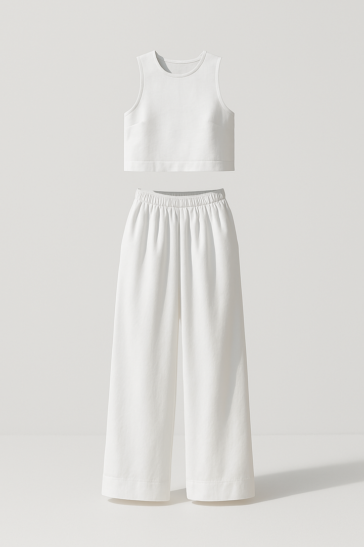 Avelina | Conjunto Minimalista en Algodón y Lino Ligero
