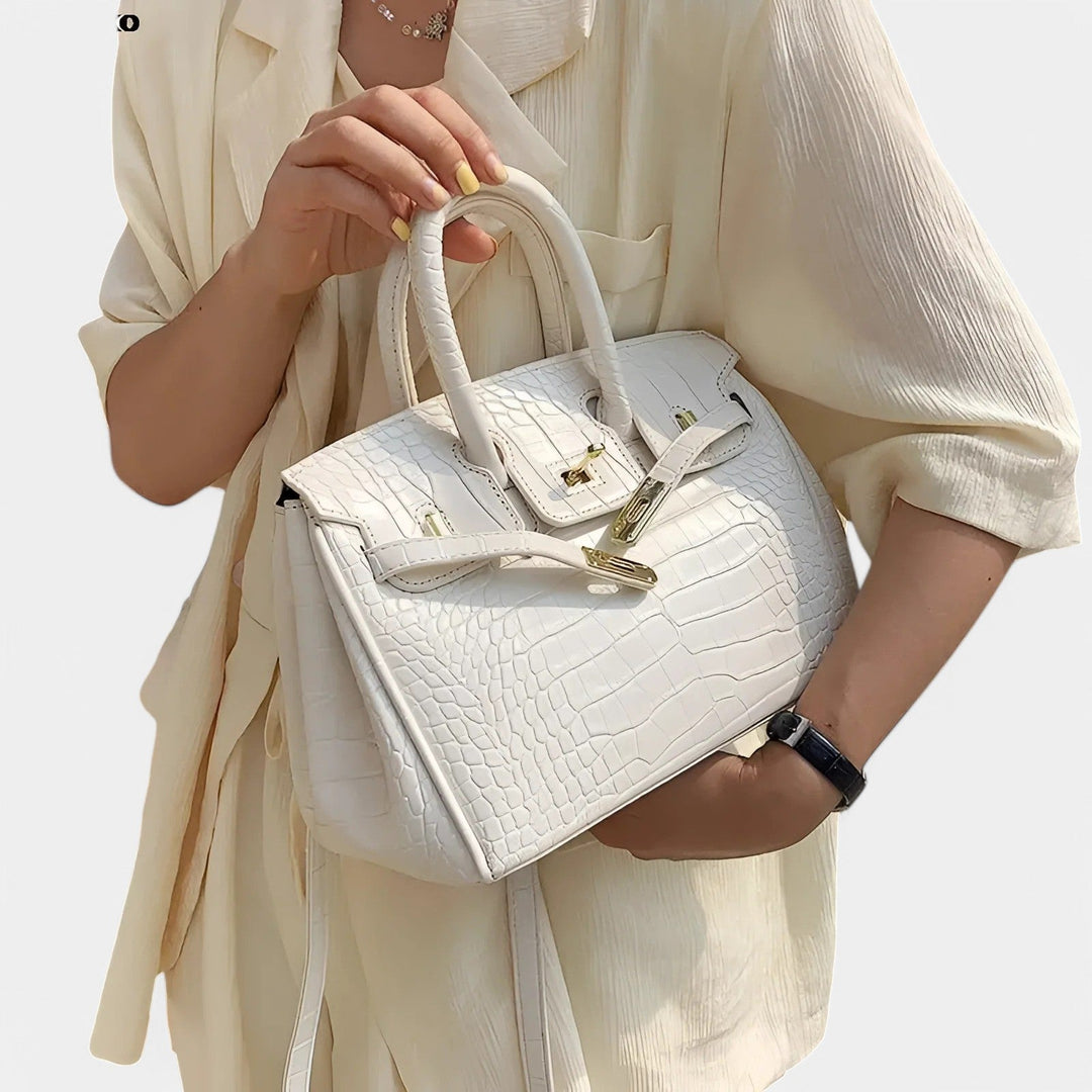Camila | Bolso de mano en piel efecto cocodrilo