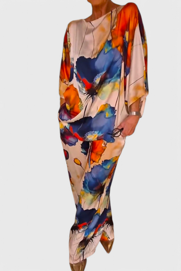 Karoline | Conjunto Floral de Dos Piezas con Ajuste Relajado