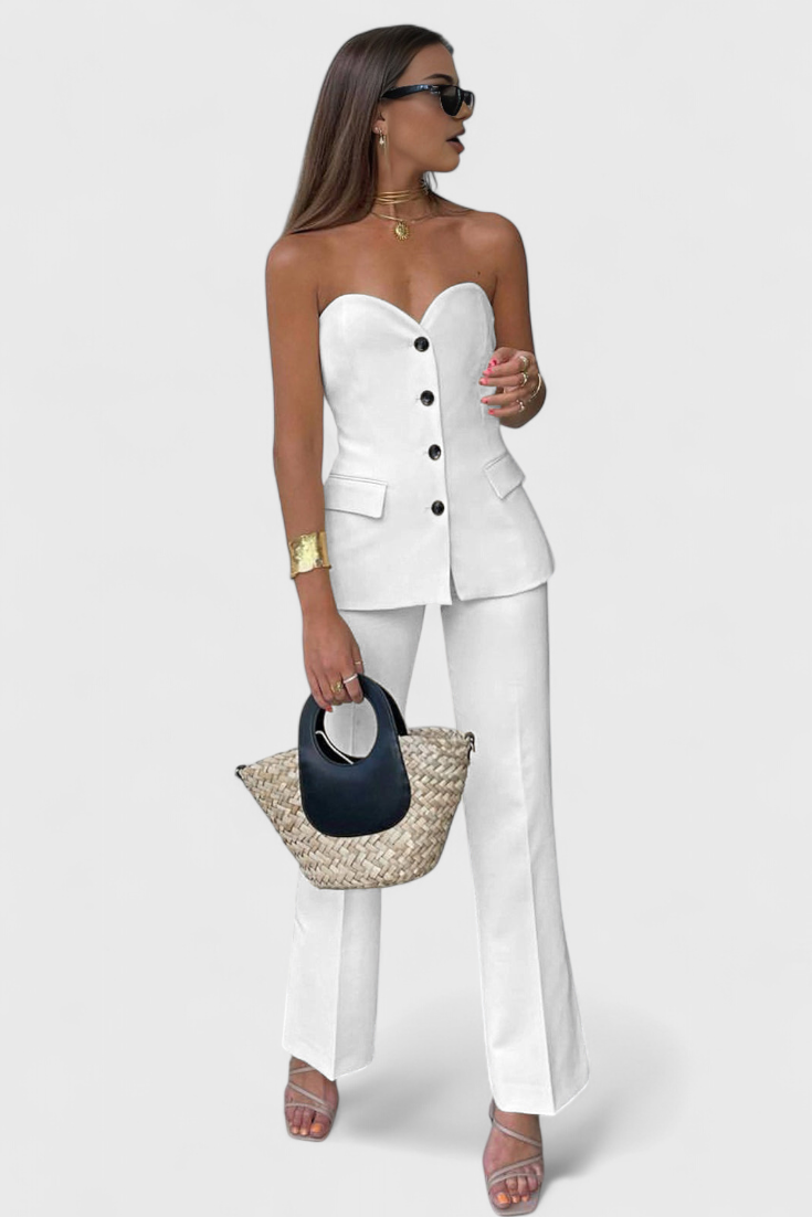 Paesha | Conjunto Relajado sin Mangas y Pierna Ancha