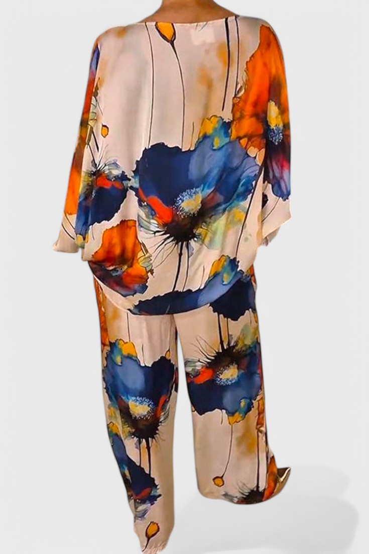 Karoline | Conjunto Floral de Dos Piezas con Ajuste Relajado