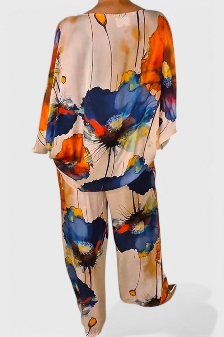 Karoline | Conjunto Floral de Dos Piezas con Ajuste Relajado