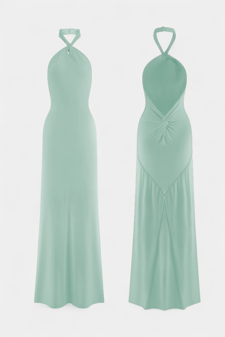 Trinity | Vestido Halter Ajustado con Espalda Fruncida