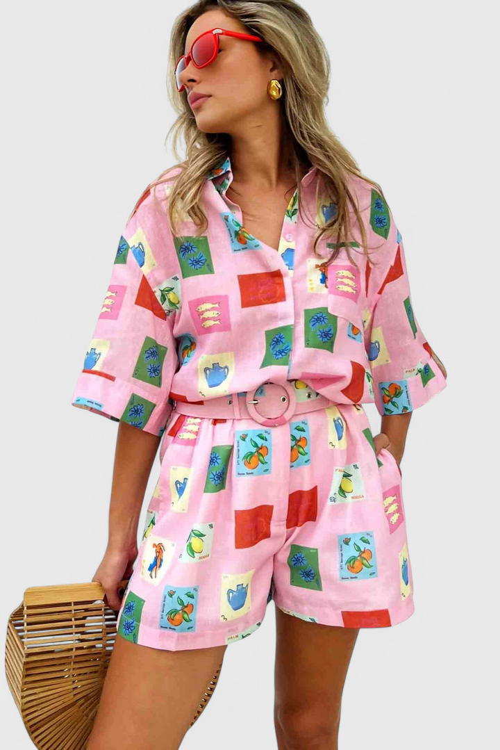 Paula | Conjunto de Estampado Pink