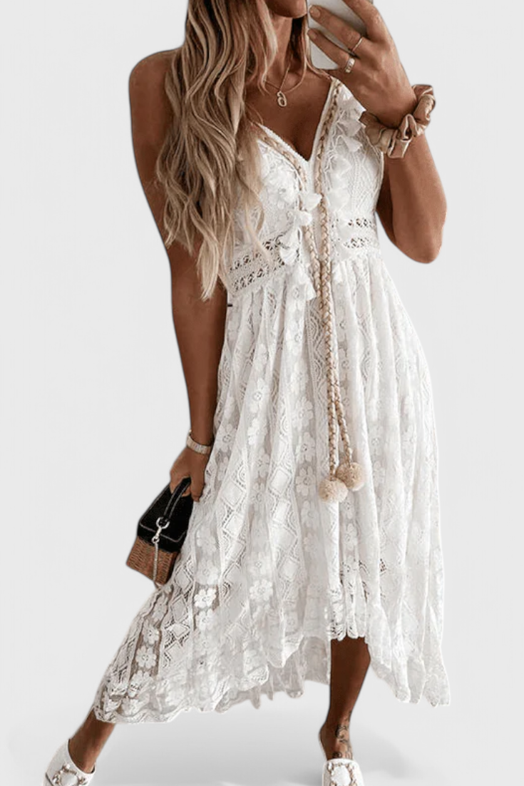 Jonna | Vestido Maxi de Encaje Boho