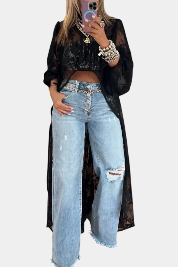 Nyxelle | Top Maxi de Encaje