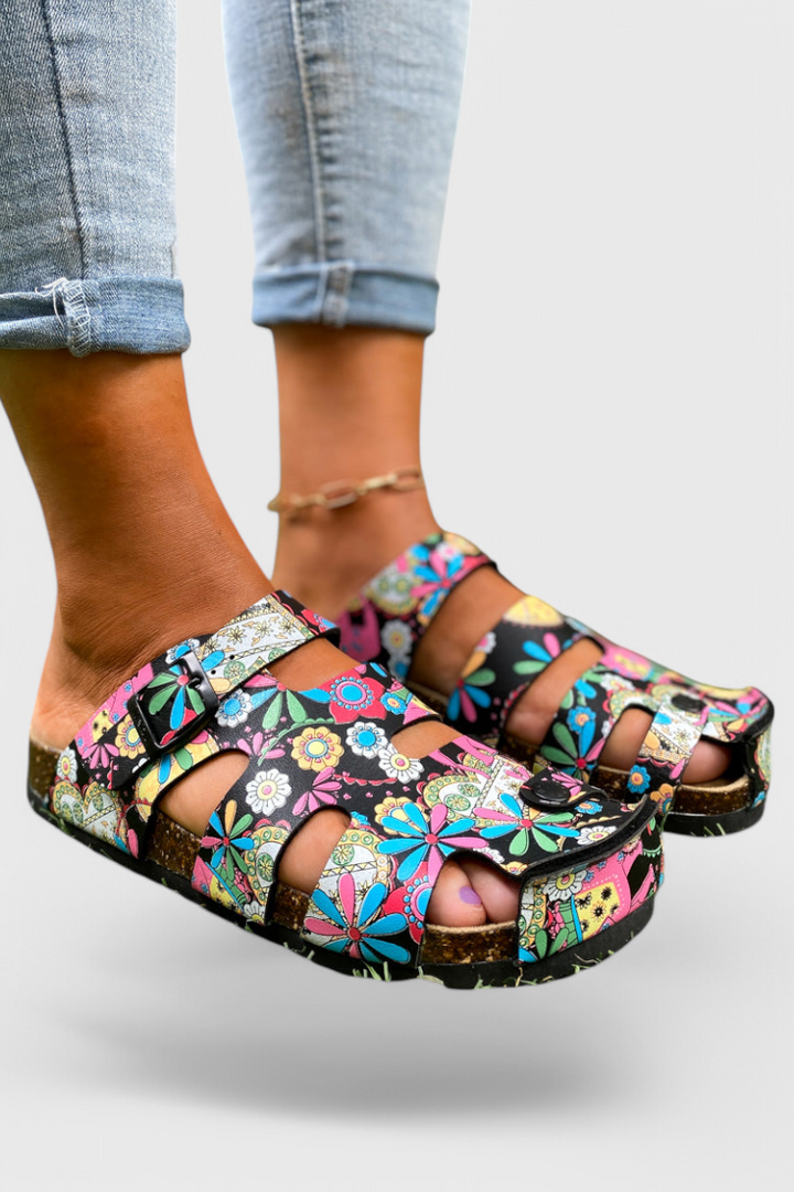 Anna | Zuecos Isolde con Hebilla de Corcho