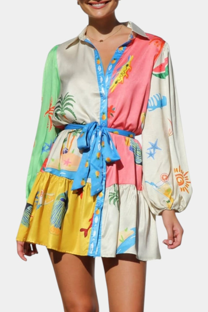 Fallon | Vestido Mini Impreso Multi-Color