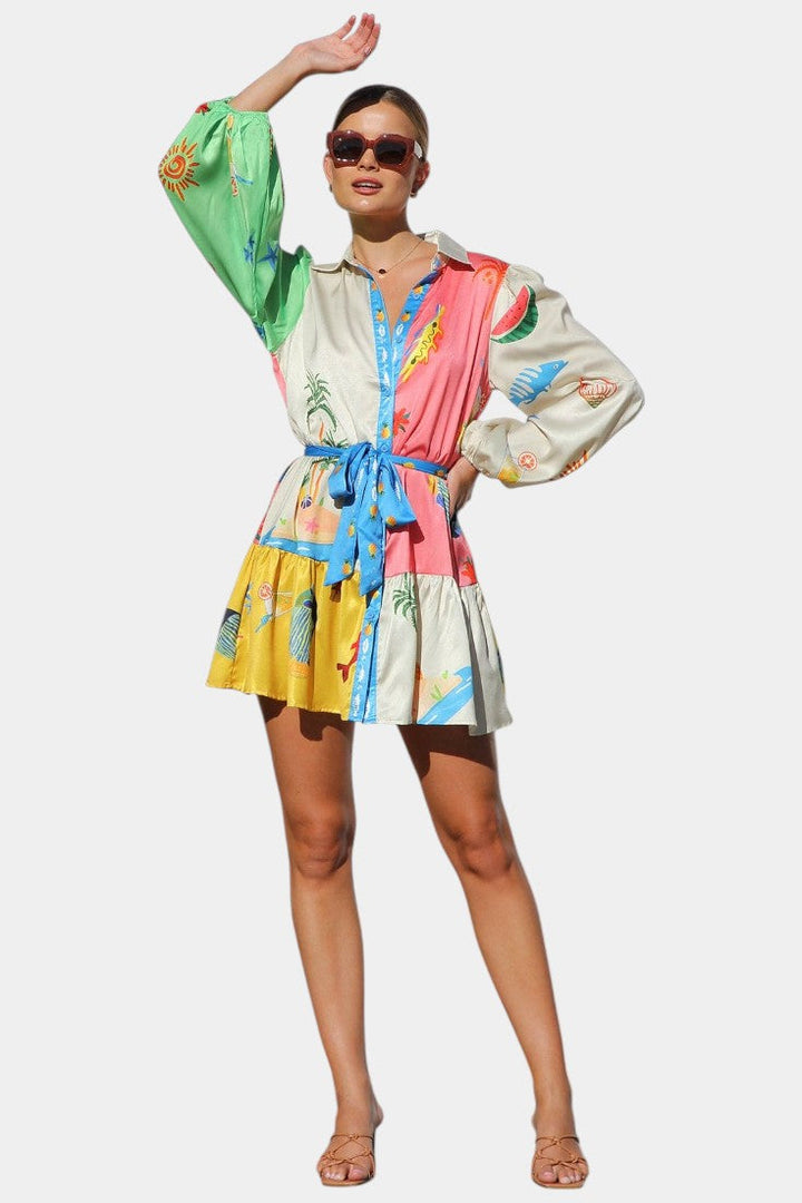 Fallon | Vestido Mini Impreso Multi-Color